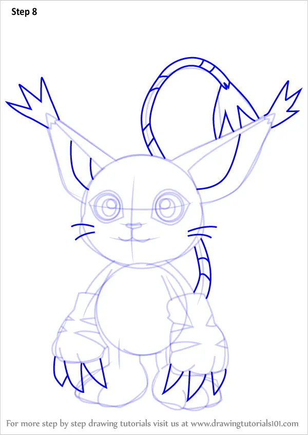 How to Draw Gatomon from Digimon (Digimon) Step by Step