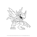 How to Draw MetalGreymon Virus from Digimon