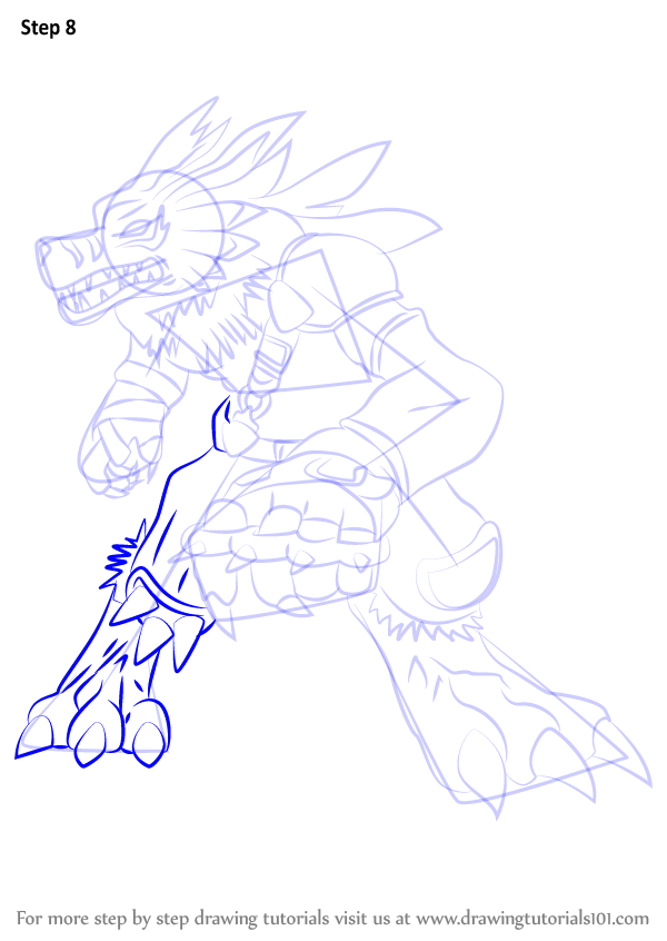 digimon weregarurumon coloring pages