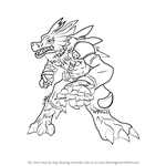 How to Draw WereGarurumon from Digimon