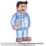 How to Draw Nobisuke Nobi from Doraemon