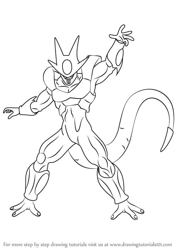 How to Draw Cell from Dragon Ball Z - DrawingTutorials101.com