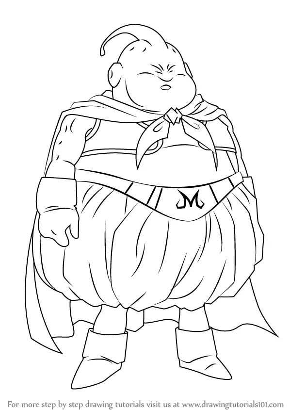 Tutorial speed drawing of fat Boo - Majin Boo, Dragon Ball Z- como des
