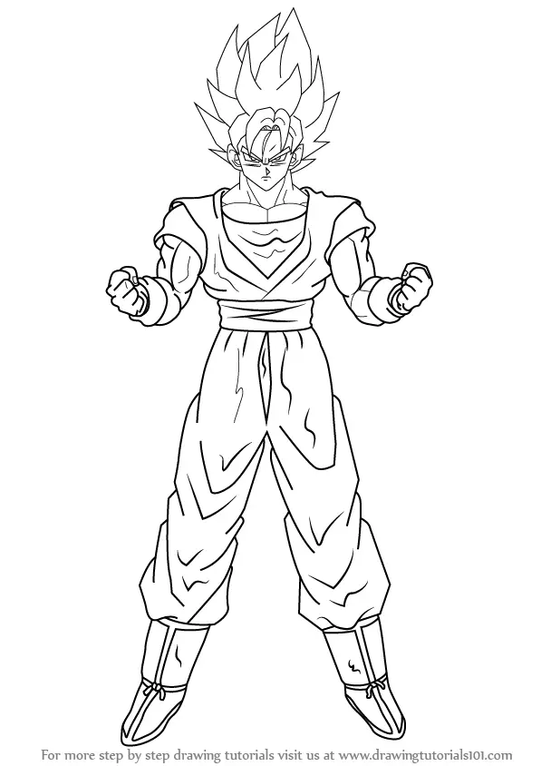 Drawing Goku Super Saiyan Blue 3 