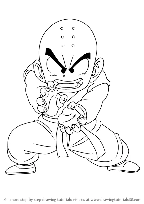 How to Draw Krillin from Dragon Ball Z (Dragon Ball Z) Step by Step