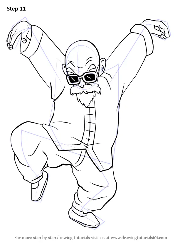 Learn How to Draw Master Roshi from Dragon Ball Z Dragon Ball Z Step 