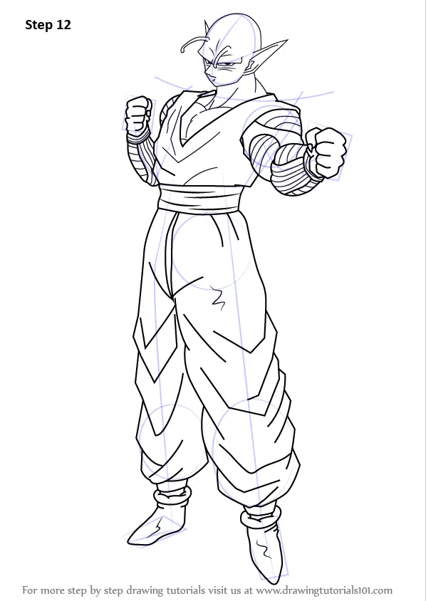 How to Draw Piccolo from Dragon Ball Z (Dragon Ball Z) Step by Step