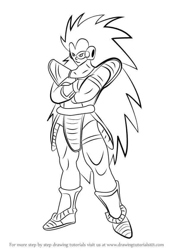 Learn How To Draw Raditz From Dragon Ball Z Dragon Ball Z Step By Step Drawing Tutorials