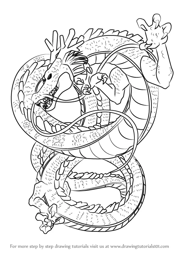 Learn How To Draw Shenron From Dragon Ball Z Dragon Ball Z Step By Step Drawing Tutorials