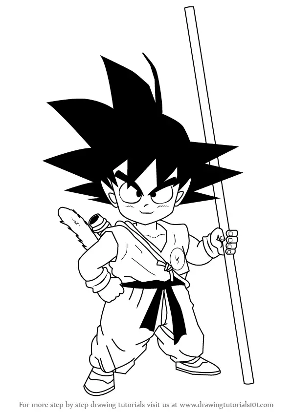 Learn How To Draw Son Goku From Dragon Ball Z Dragon Ball Z Step By Step Drawing Tutorials