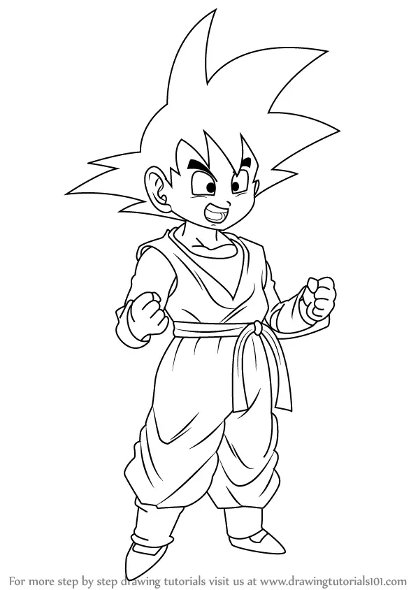 Learn How to Draw Son Goten from Dragon Ball Z (Dragon ...