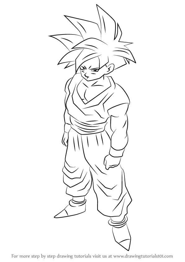Learn How To Draw Teen Gohan From Dragon Ball Z Dragon Ball Z Step By Step Drawing Tutorials