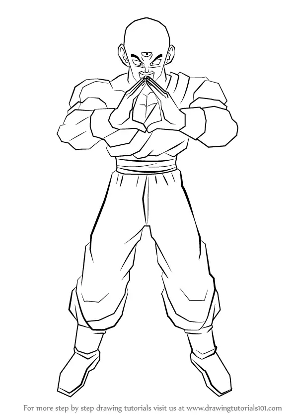Learn How to Draw Tien from Dragon Ball Z (Dragon Ball Z) Step by Step