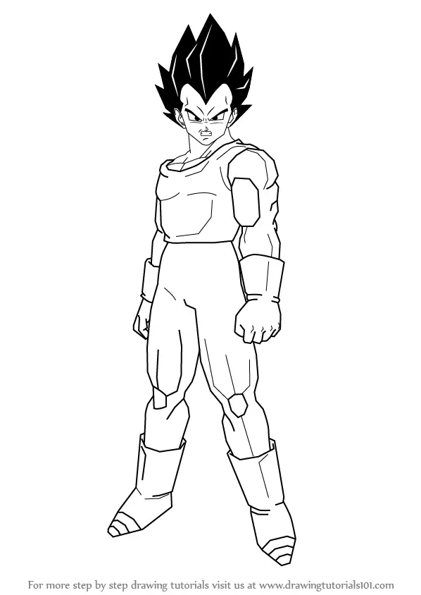 Learn How To Draw Vegeta From Dragon Ball Z Dragon Ball Z Step By Step Drawing Tutorials