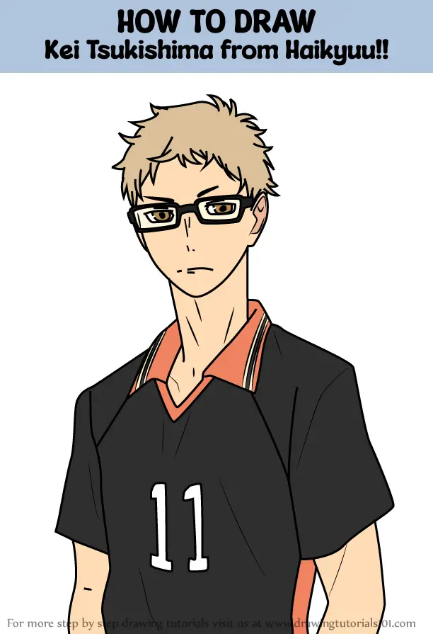 How to Draw Kei Tsukishima from Haikyuu!! (Haikyuu!!) Step by Step ...