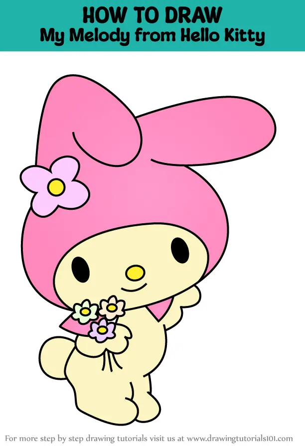 How to Draw My Melody from Hello Kitty (Hello Kitty) Step by Step