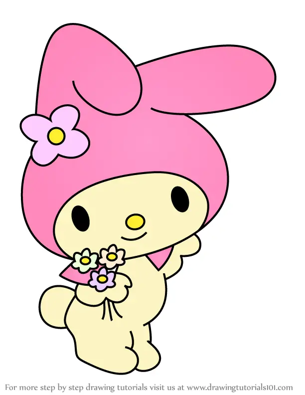 How to Draw My Melody from Hello Kitty (Hello Kitty) Step by Step
