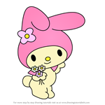 How to Draw My Melody from Hello Kitty