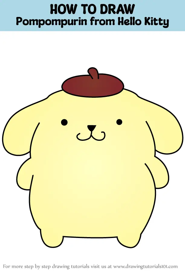 How to Draw Pompompurin from Hello Kitty (Hello Kitty) Step by Step
