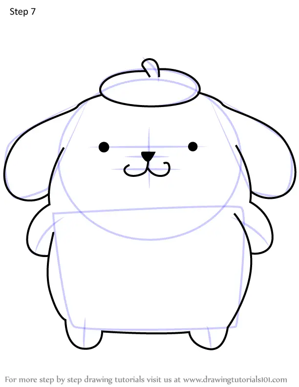 How to Draw Pompompurin from Hello Kitty (Hello Kitty) Step by Step