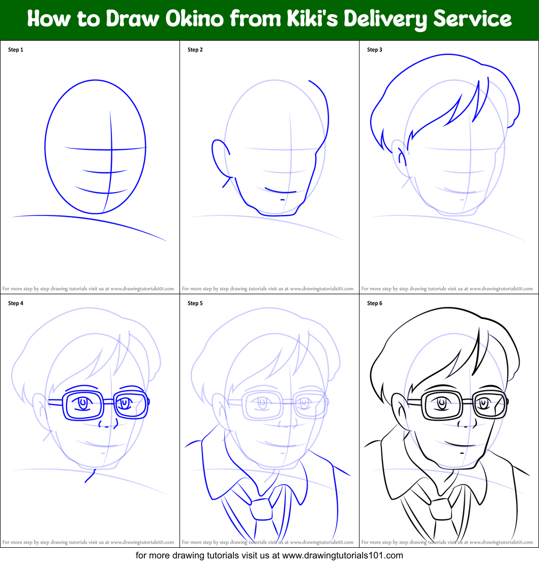 How to Draw Okino from Kiki's Delivery Service (Kiki's Delivery Service ...