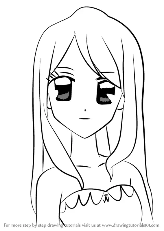 Cute Anime Girl Coloring Page  Easy Drawing Guides