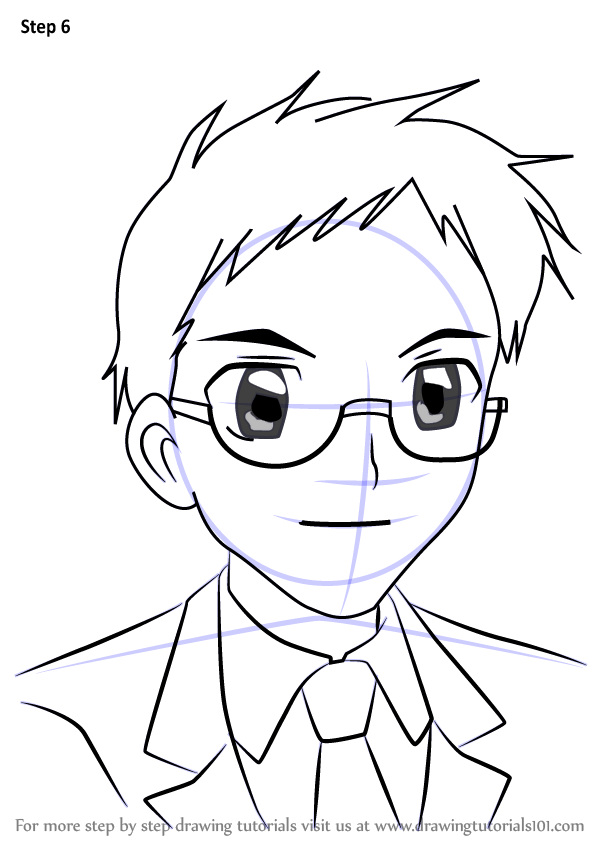 Step by Step How to Draw Producer Muranishi from Kirarin Revolution