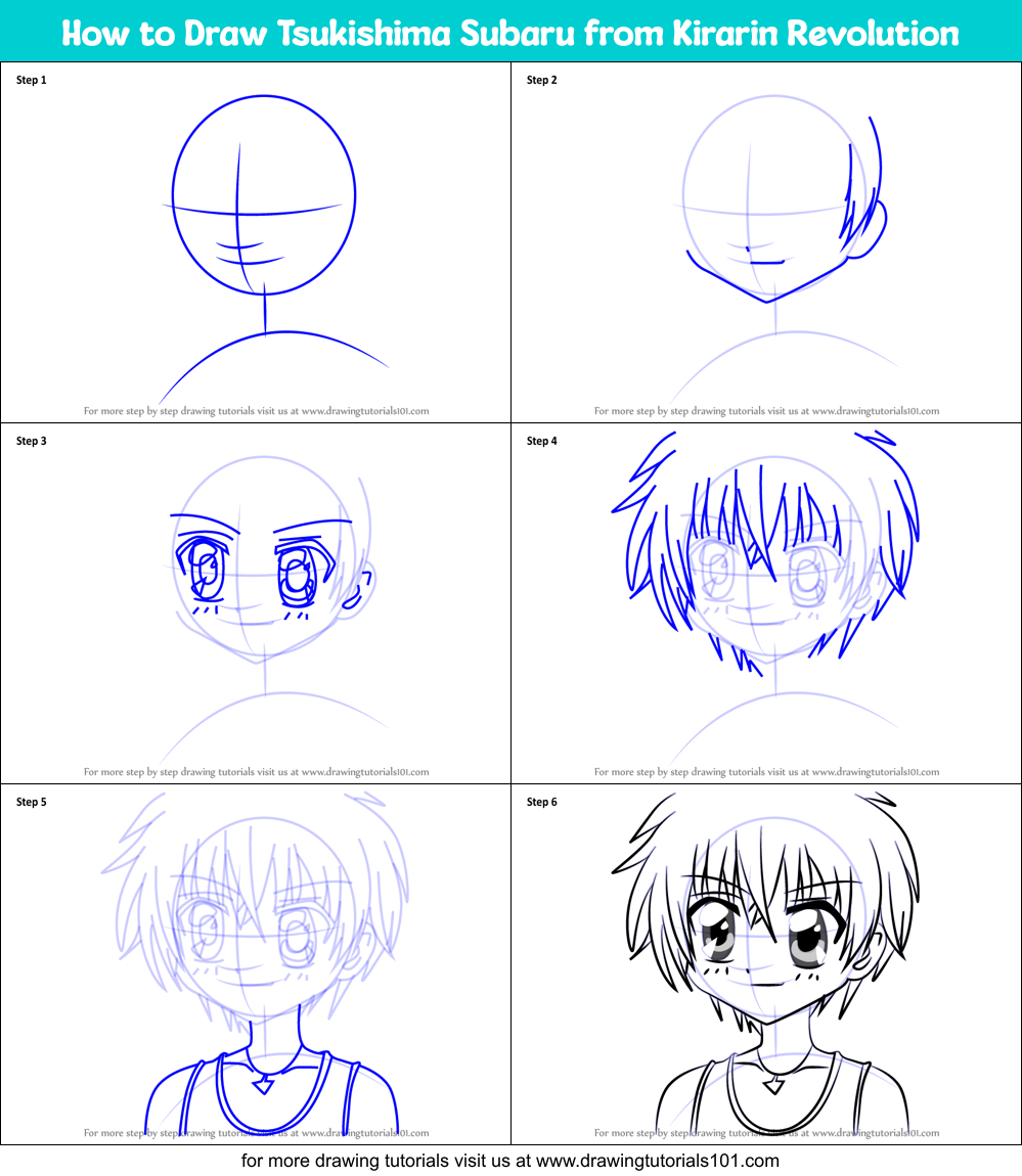 How to Draw Tsukishima Subaru from Kirarin Revolution (Kirarin ...