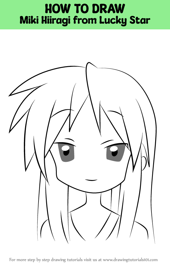 How to Draw Miki Hiiragi from Lucky Star (Lucky Star) Step by Step