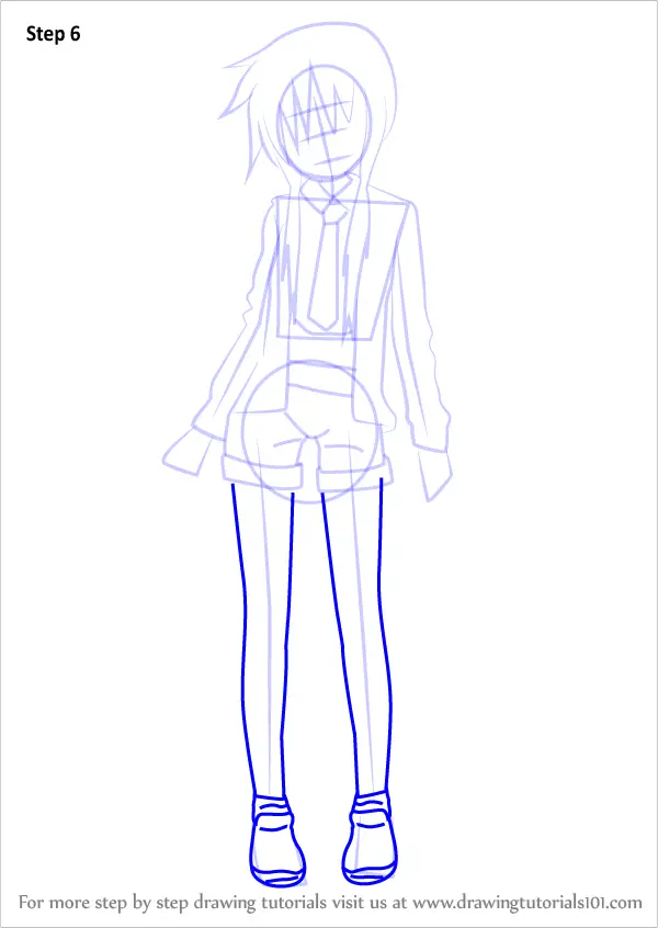 How to Draw Tamaki Yamanobe from Lucky Star (Lucky Star) Step by Step ...