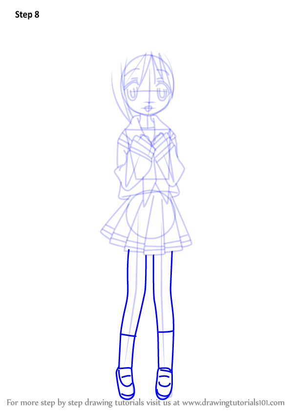 How to Draw Tsukasa Hiiragi from Lucky Star (Lucky Star) Step by Step