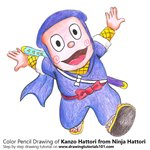 How to Draw Kanzo Hattori from Ninja Hattori