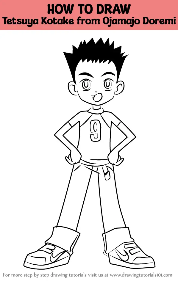 How to Draw Tetsuya Kotake from Ojamajo Doremi (Ojamajo Doremi) Step by ...