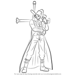 How to Draw Dracule Mihawk from One Piece