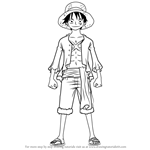 How to Draw Monkey D. Luffy Full Body from One Piece