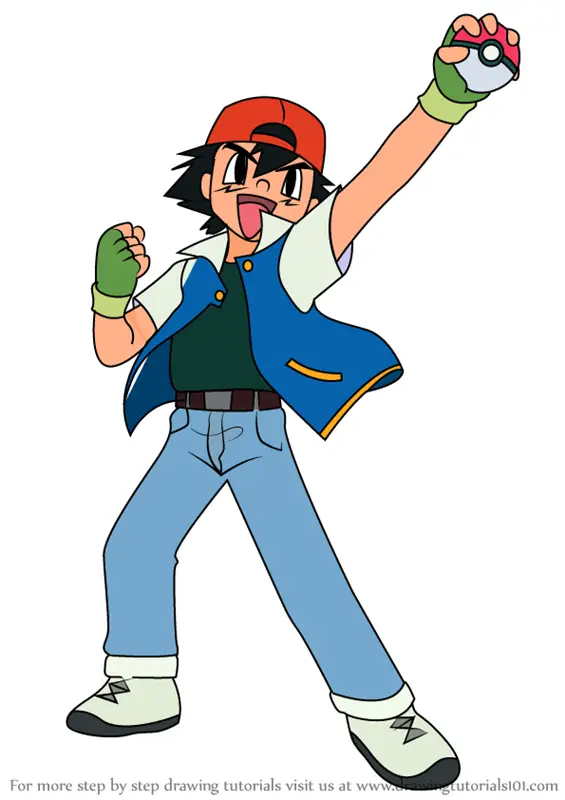 Learn How to Draw Ash Ketchum from Pokemon (Pokemon) Step by Step