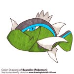 How to Draw Basculin from Pokemon