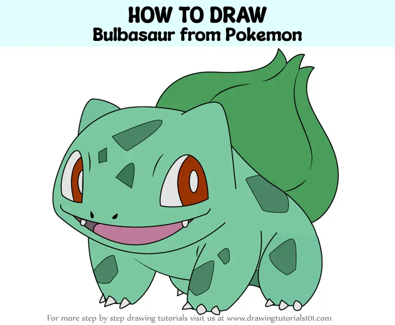 How to Draw Bulbasaur from Pokemon (Pokemon) Step by Step