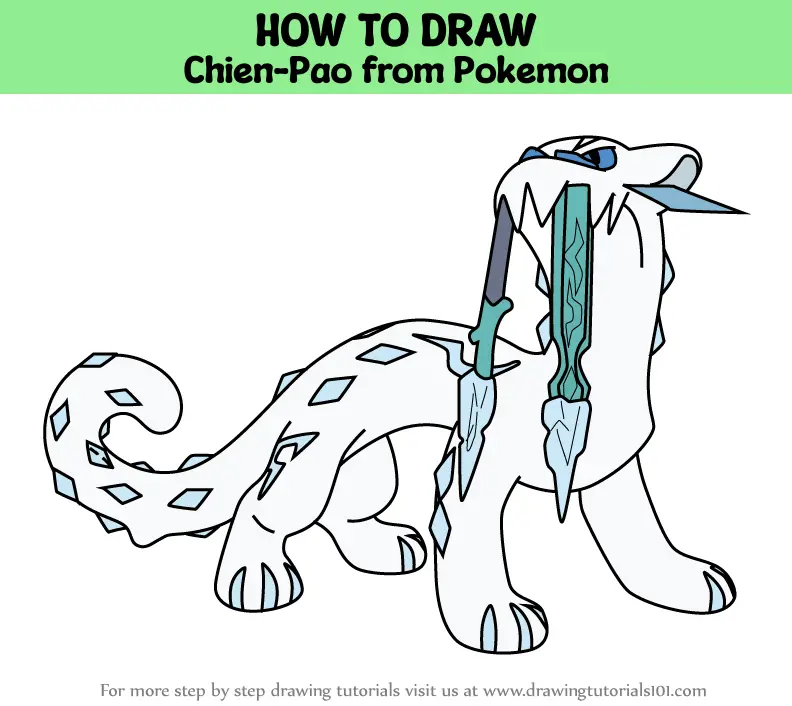 How To Draw Chien Pao From Pokemon Pokemon Step By Step