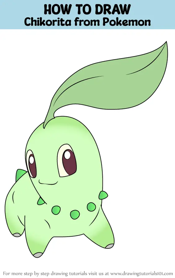 Learn How To Draw Chikorita From Pokemon Pokemon Step By Step Drawing Tutorials Themeloader