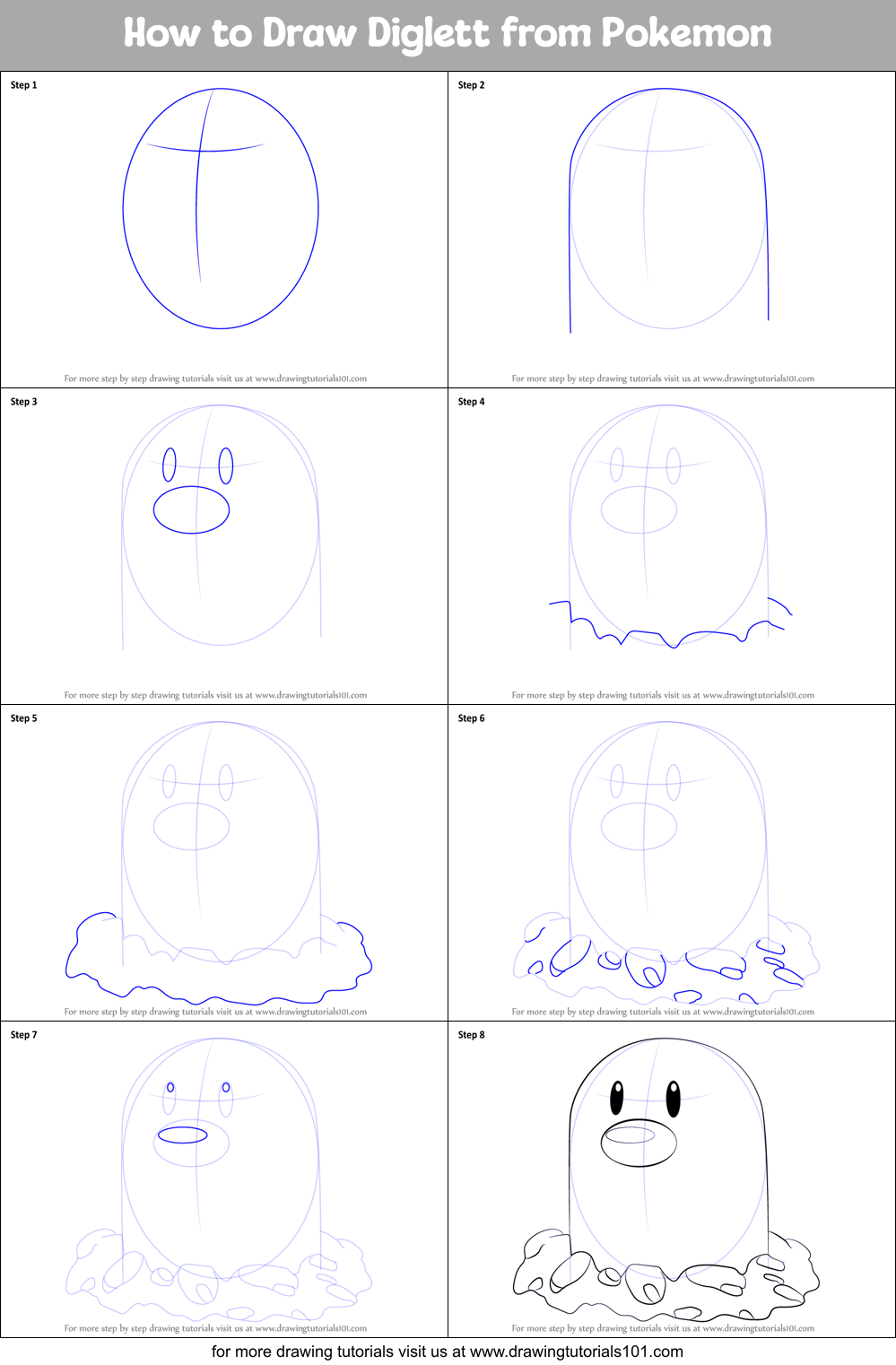 Download How to Draw Diglett from Pokemon printable step by step ...