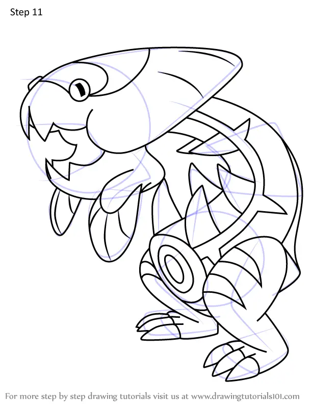 dracovish coloring page in black and white pokemon