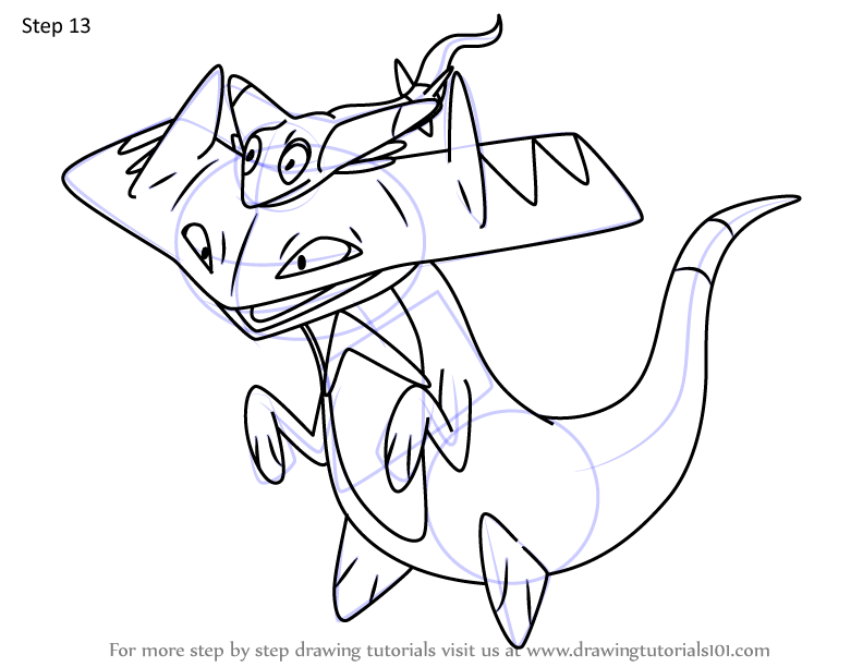 drakloak coloring page in black and white pokemon