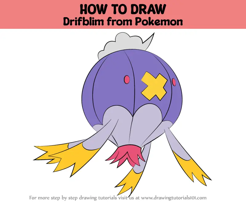 How To Draw Drifblim From Pokemon (Pokemon) Step By Step ...