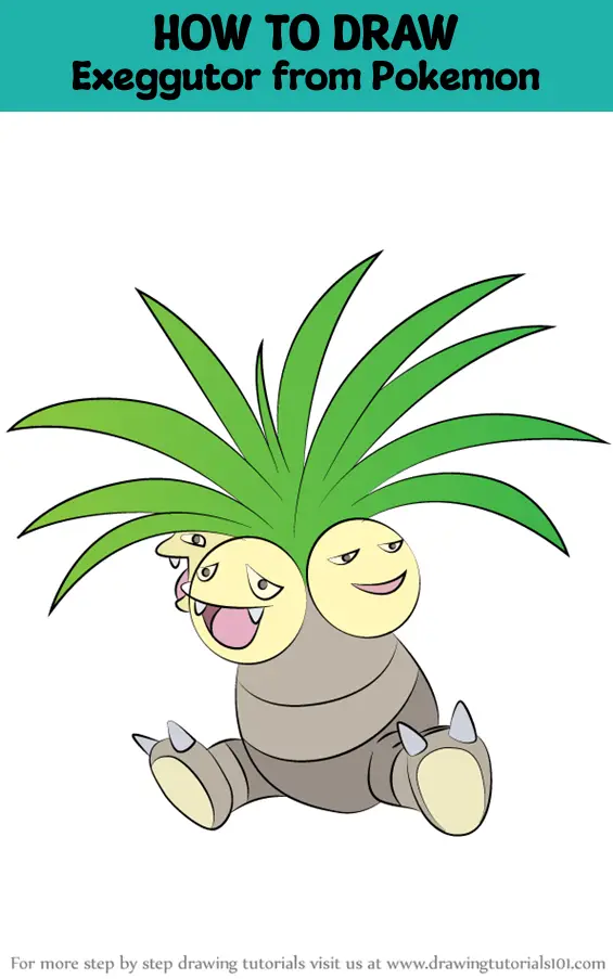 COMO DESENHAR E COLORIR O POKÉMON EXEGGUTOR  HOW TO DRAW AND COLOR THE  POKÉMON EXEGGUTOR 