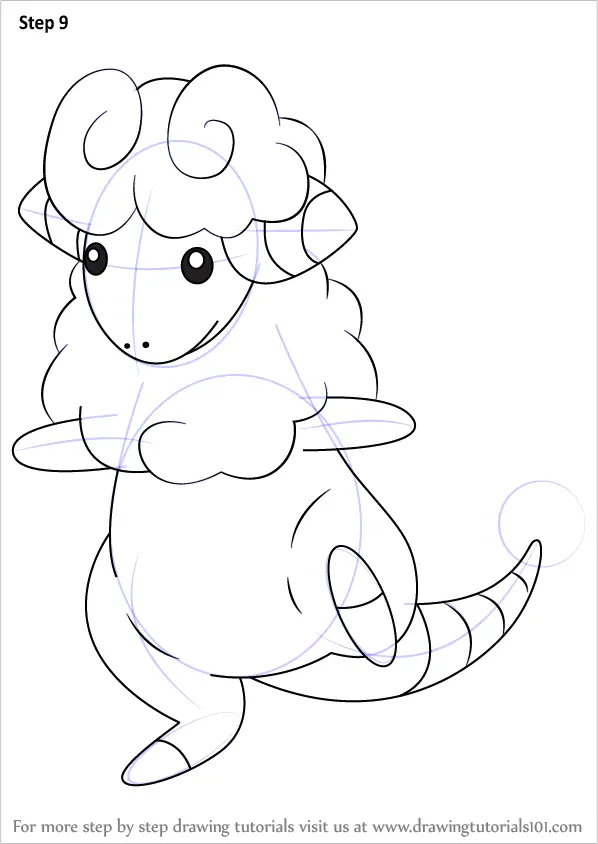 flaaffy coloring page in black and white pokemon