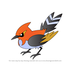 How to Draw Fletchinder from Pokemon