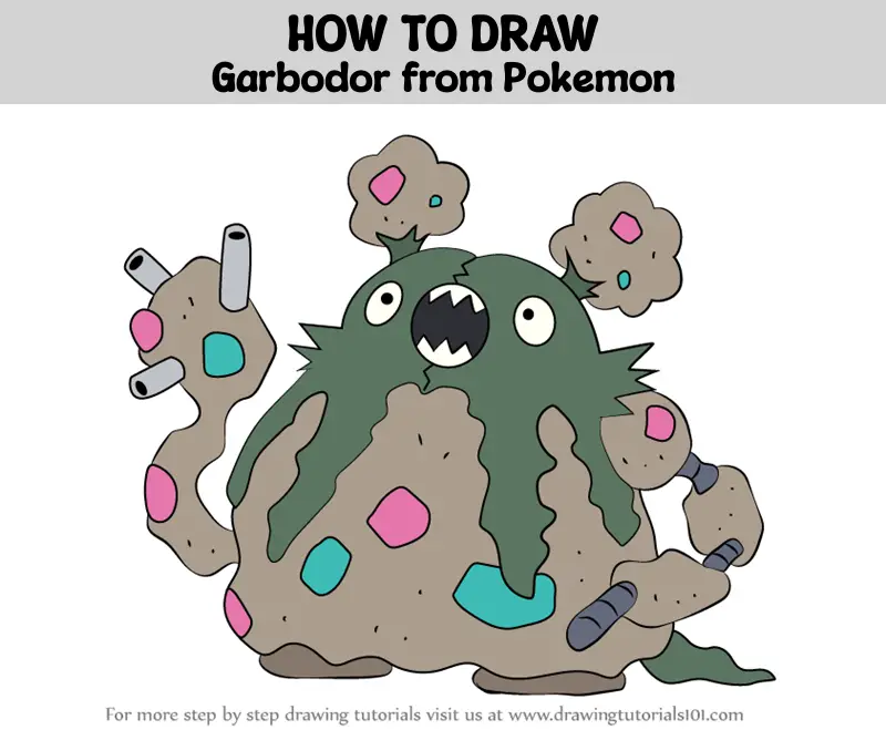 How to Draw Garbodor from Pokemon (Pokemon) Step by Step ...