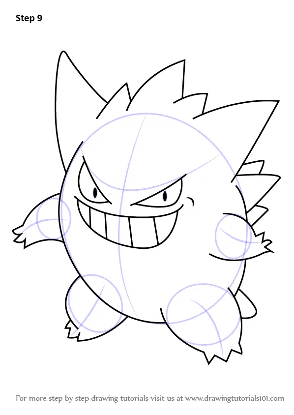 Learn How to Draw Gengarfrom Pokemon (Pokemon) Step by Step : Drawing