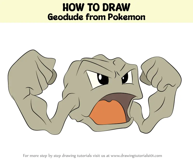 How To Draw Geodude From Pokemon Pokemon Step By Step